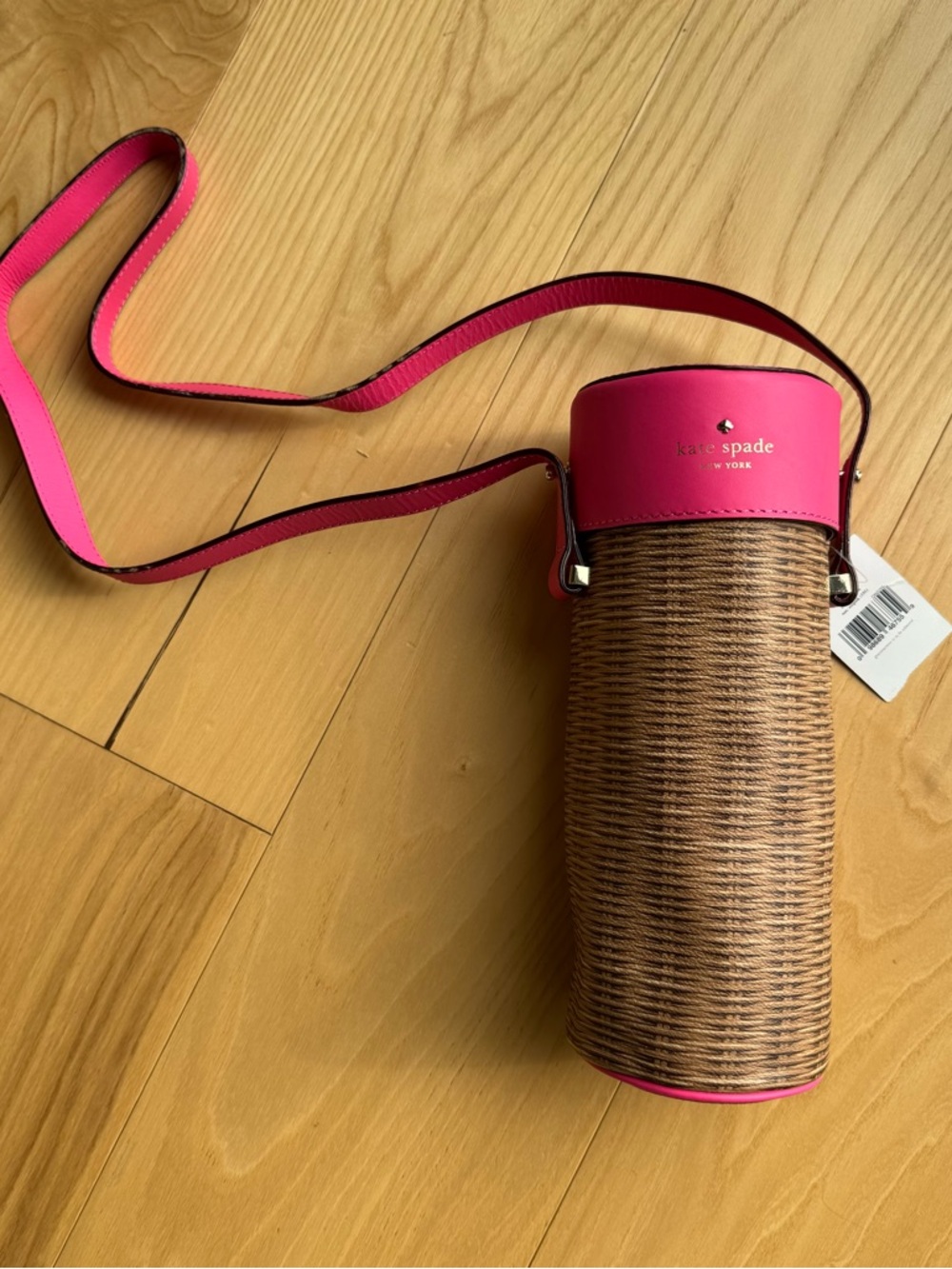 Wine Bottle Holder Champagne Carrier Picnic Bag Pink Crossbody Summer kate spade